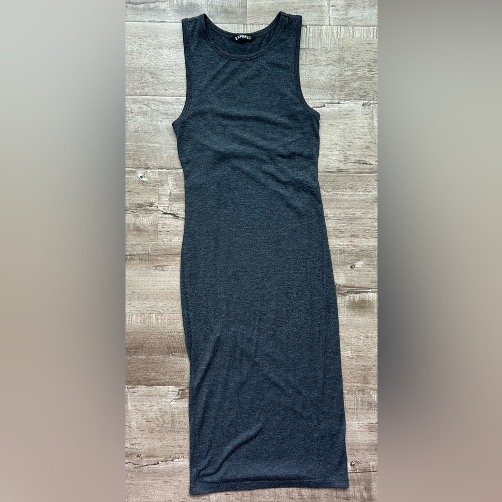 Express Grey Midi Dress with Cutouts